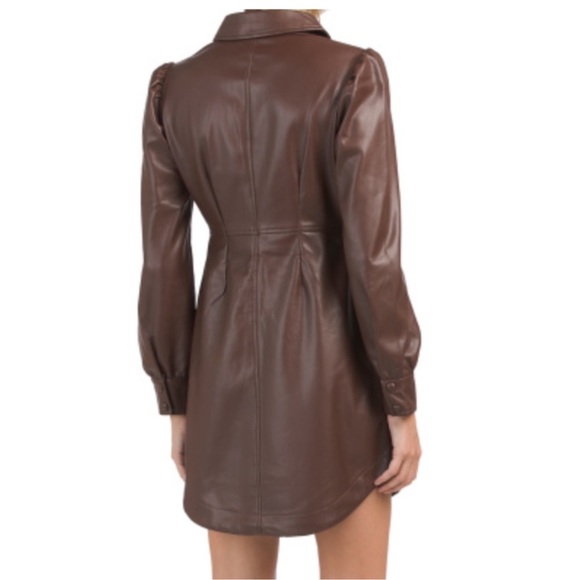 Seven for all mankind Vegan Leather Dress chocolate brown size S - Picture 2 of 9